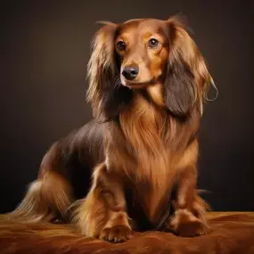 dachshund long haired chocolate tan